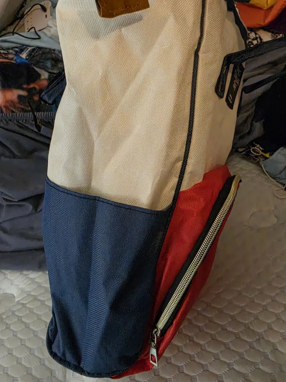 Disney Minnie Mouse Navy Blue Red and Cream Backpack